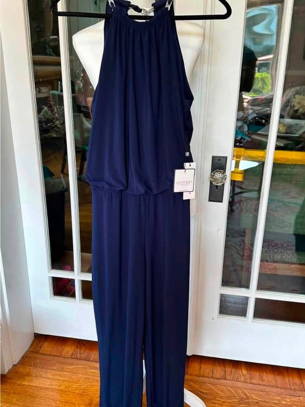 Laundry By Shelli Segal Navy Halter Jumpsuit